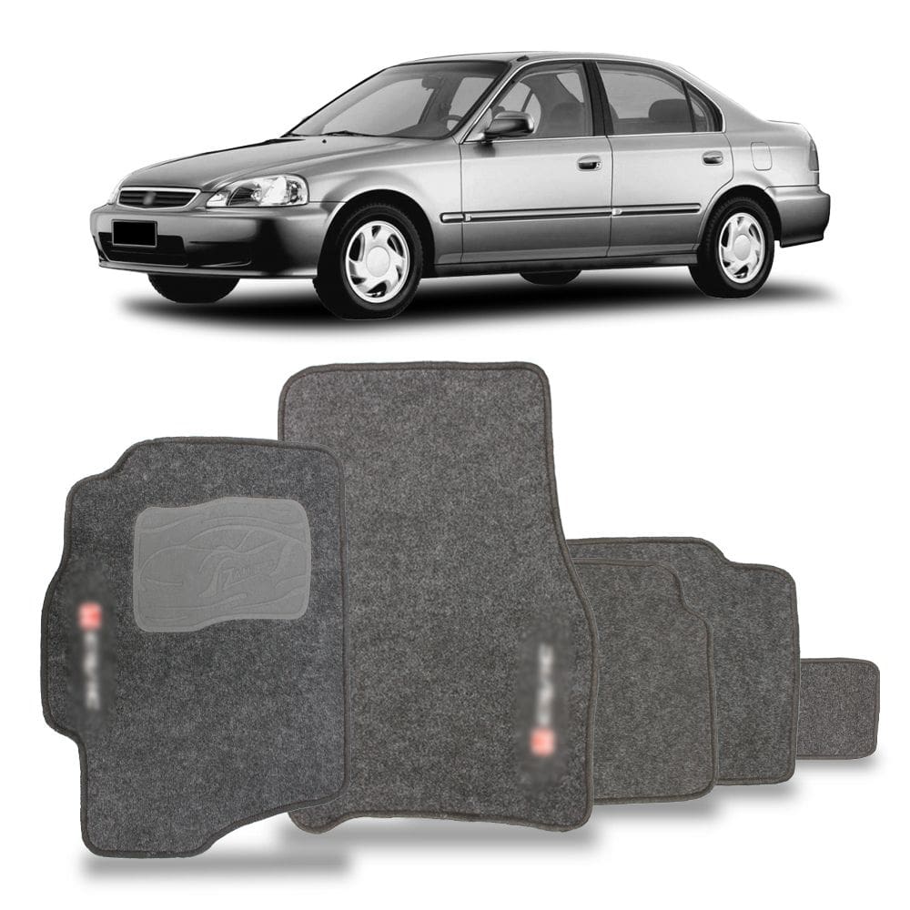 Tapete para Civic 1991 a 1999 Carpete Automotivo 5 Peças Bordado Molde da Medida do Carro