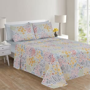 Jogo de Cama Casal Cazzal Ivory Floral Microfibra 4 Peças Estampado - Item Variado