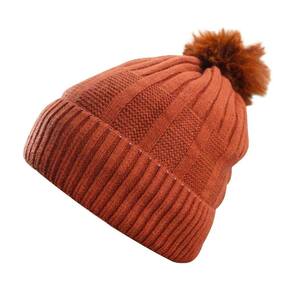 Touca Gorro Adulto Peluciada Marrom Pompom Tamanho Único