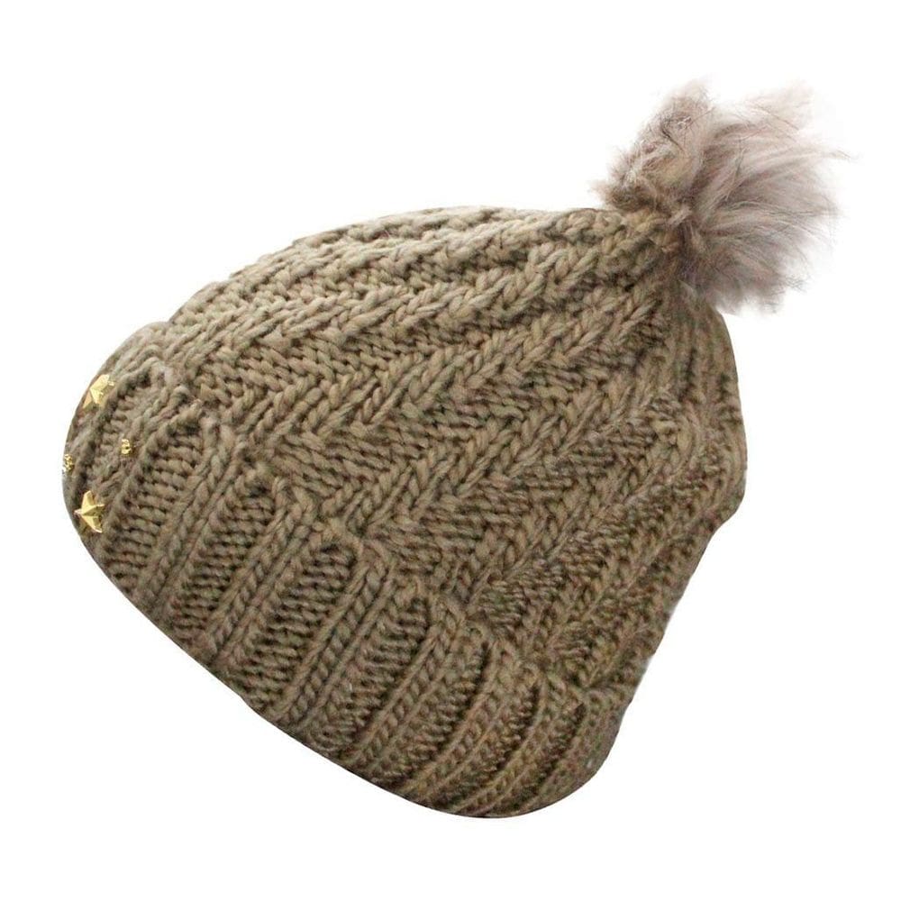 Touca Gorro Adulto Marrom Pompom Tamanho Único