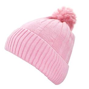 Touca Gorro Adulto Peluciada Rosa Pompom Tamanho Único