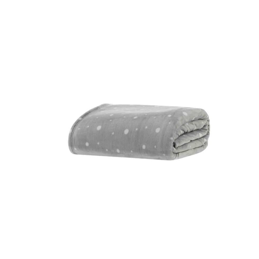Cobertor Blanket Estampado Toque De Seda - Casal - Prata Poá