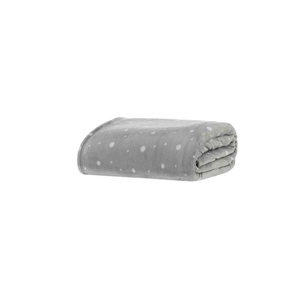 Cobertor Blanket Estampado Toque De Seda - Solteiro - Prata Poá