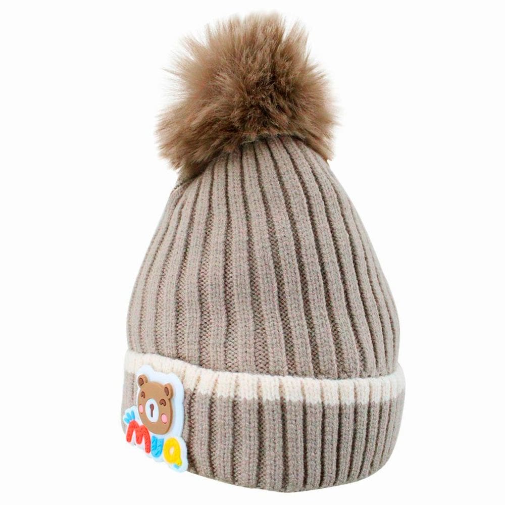 Touca Gorro Infantil Cinza Ursinho Tamanho Único