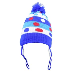 Touca Gorro Infantil Azul Bolinhas Coloridas Tamanho Único