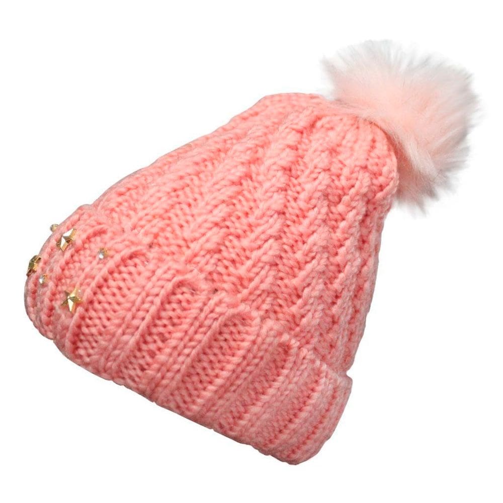Touca Gorro Adulto Rosa Claro Pompom Tamanho Único