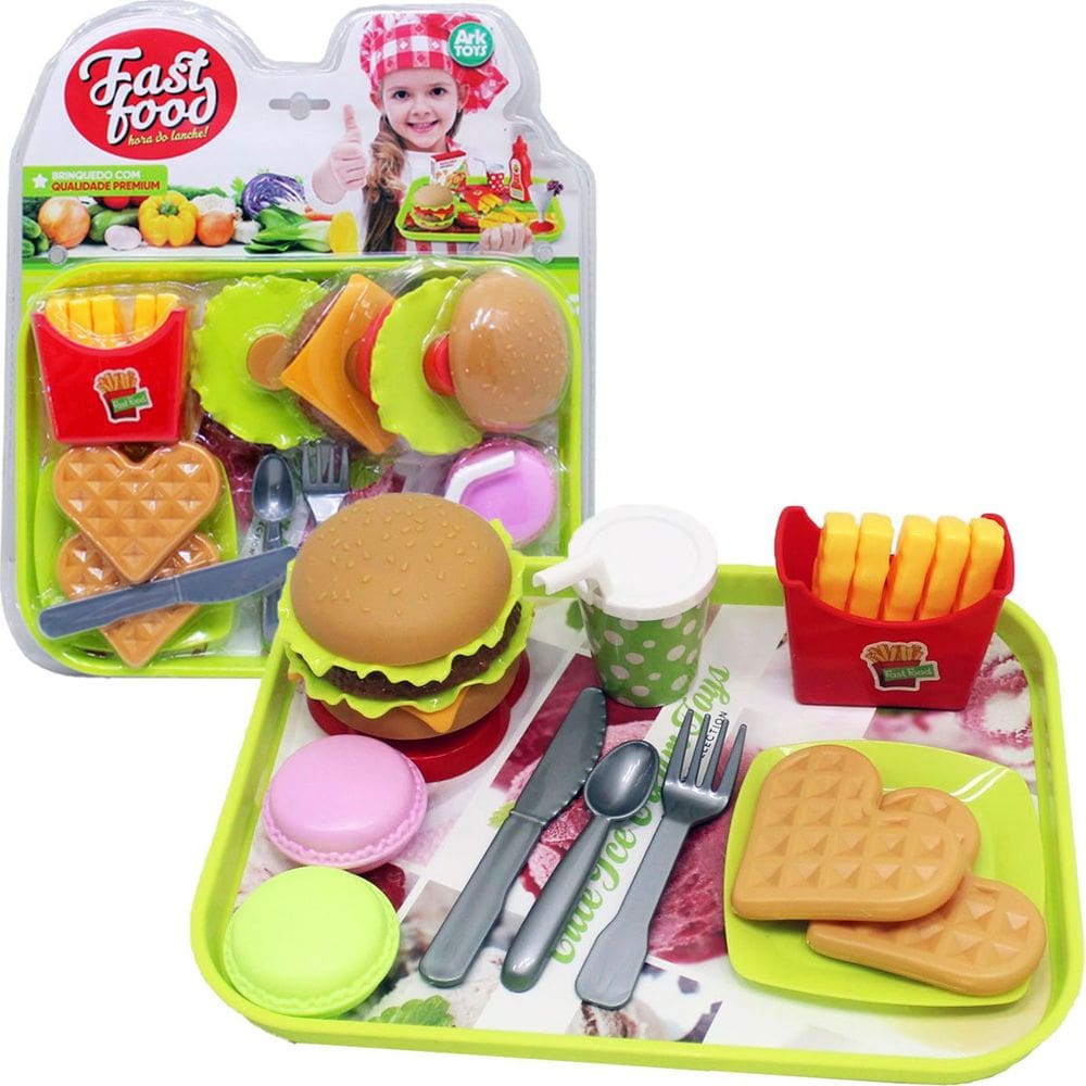 Brinquedo Fast Food Lanchonete Chefe De Cozinha Lanche 23pçs