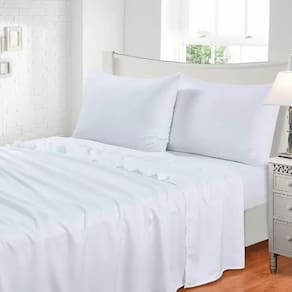 Jogo De Cama 3 Peças 300 Fios Toque De Seda - Jolitex - Branco Liso - King