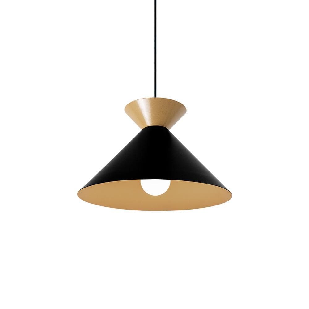 Lustre Pendente Blumenau Guto E27 Bivolt Preto/Dourado