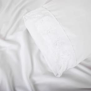 Jogo de Cama 4 pç Bordado Inglês Toque de Seda Casal -Jolitex - Branco