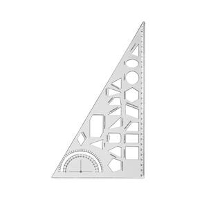 Régua Escolar Esquadro Geométrico 30cm Cristal c/ 19 formas Geométrica - Maxcril | Papelaria | Matemática | Escritório |