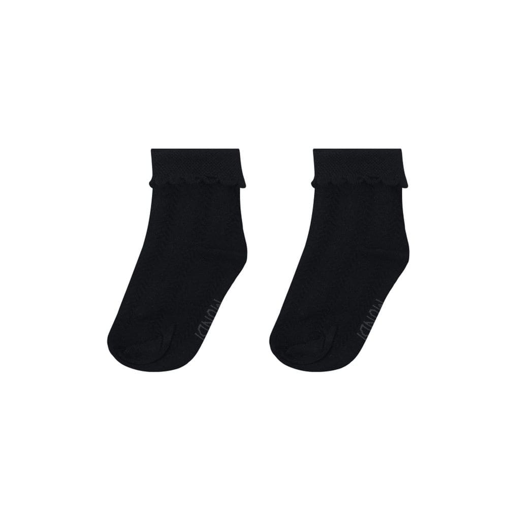 Meia Infantil Menina Em Cotton Preto Mundi