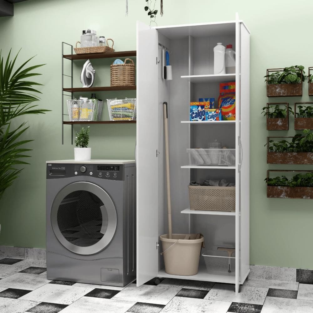 Armário Multiuso Capri Lavanderia 02 Portas Branco