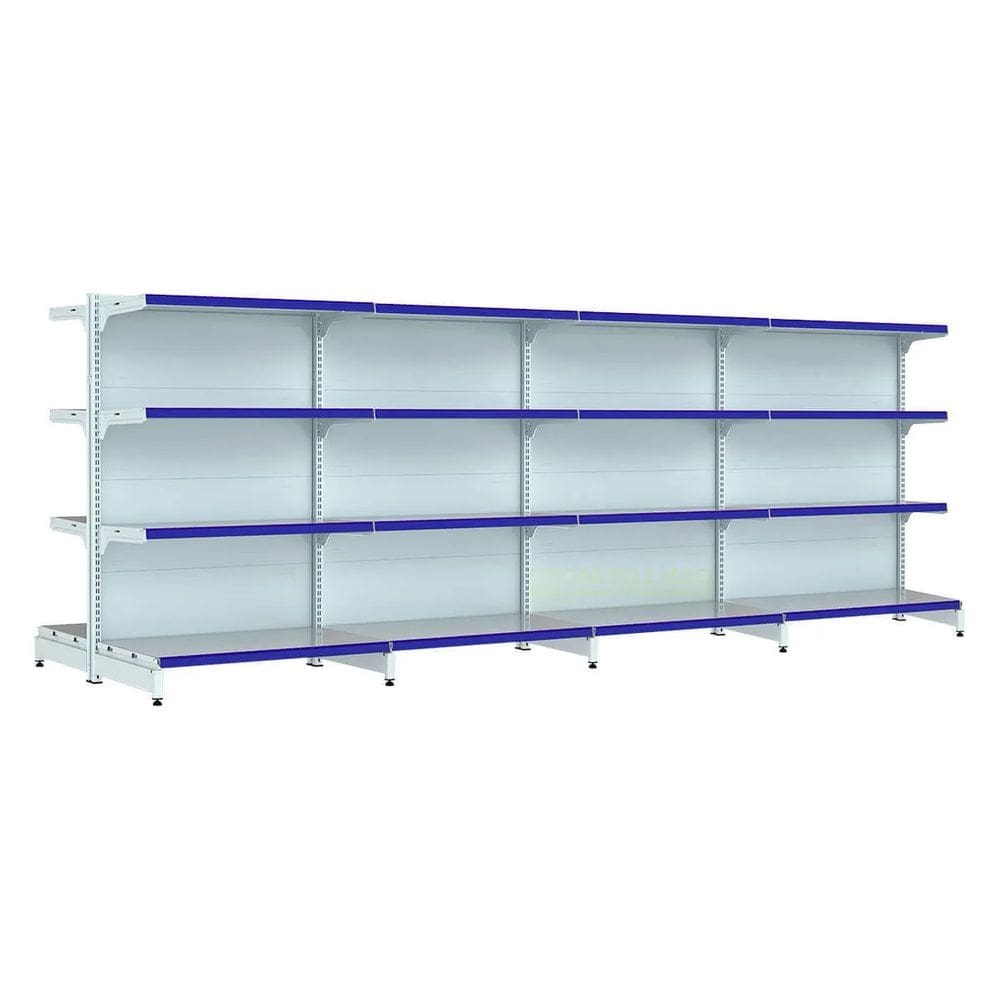 Kit 4 gôndolas new premium 1,37m branca centro 80/60