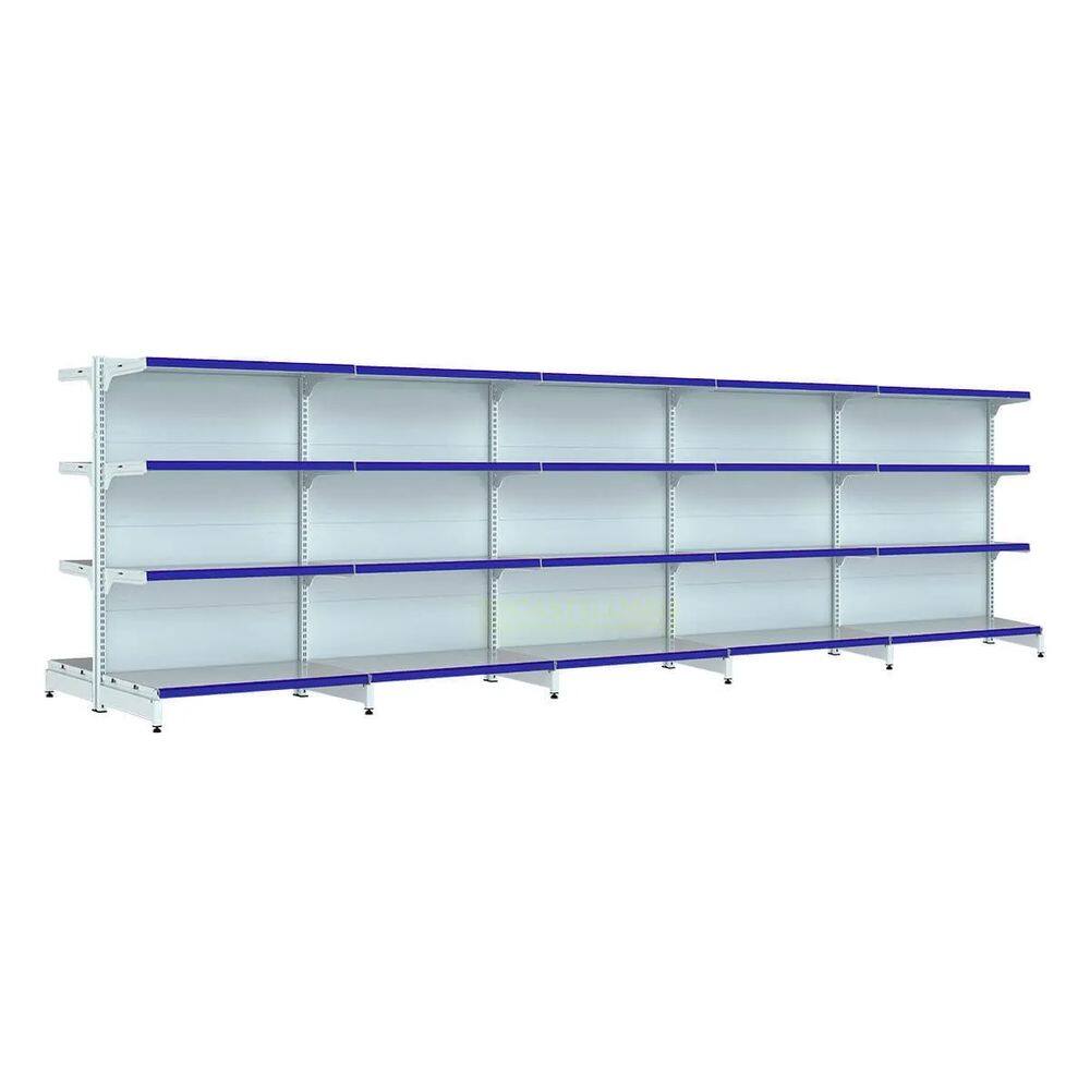 Kit 5 gôndolas new premium 1,37m branca centro 80/60