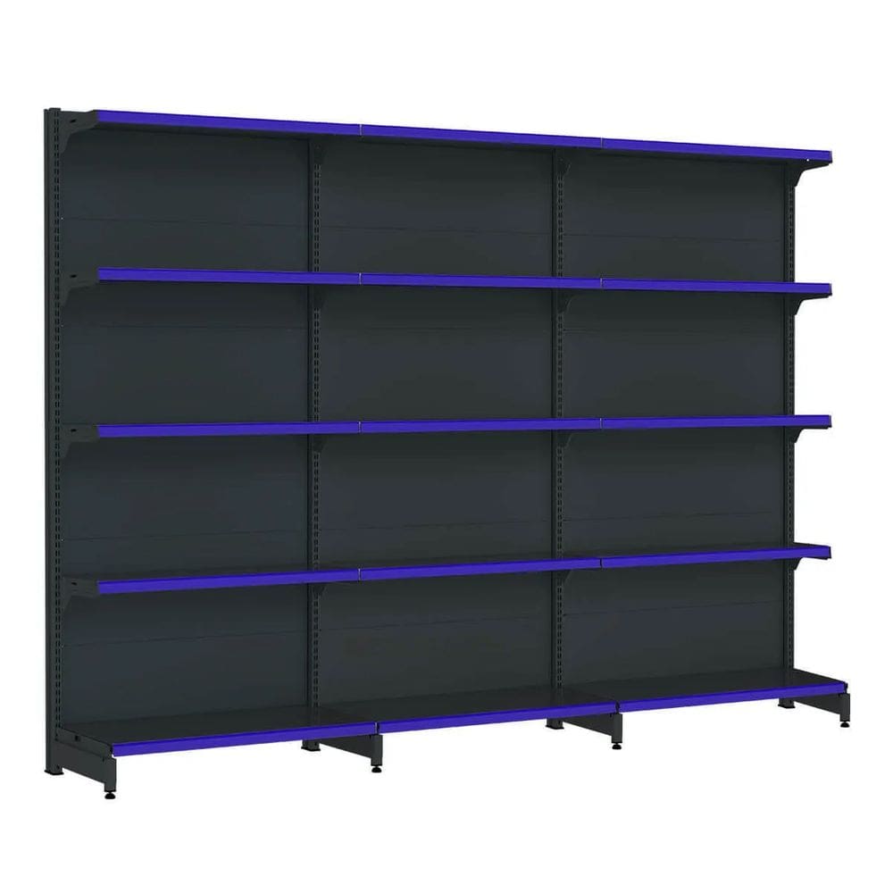 Kit 3 gôndolas new premium 2,02m preta parede 40/30