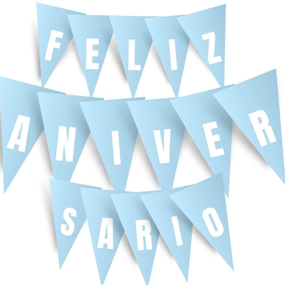 Faixa de Feliz Aniversário todas as peças Aniversários Festas Decorativas