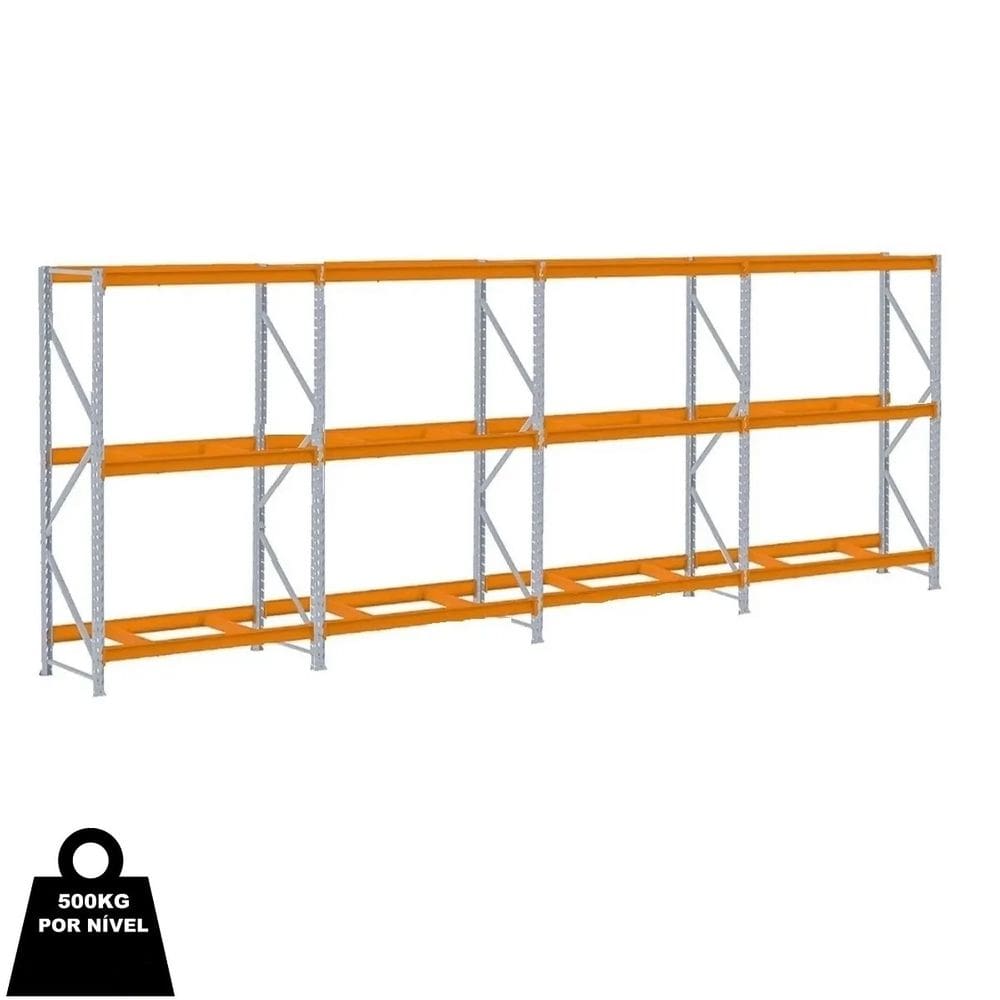 Mini Porta Pallet 500Kg 1 Inicial 3 Continuações 7,45m Comprimento 2,00m x 1,80m x 80cm