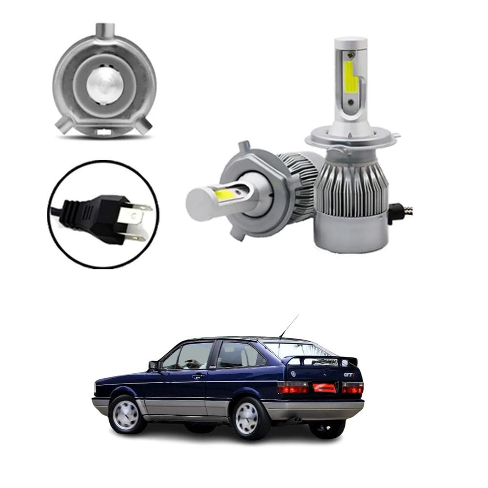 Lâmpada de Led Farol Alto e Baixo Gol Voyage Saveiro Quadrado 1980 a 1995