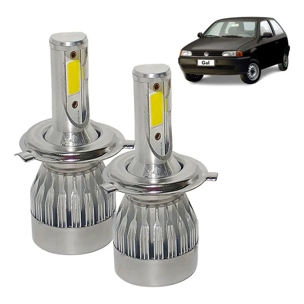 Lâmpada de Led Farol Alto e Baixo Gol Parati Saveiro Bola 1996 a 2002