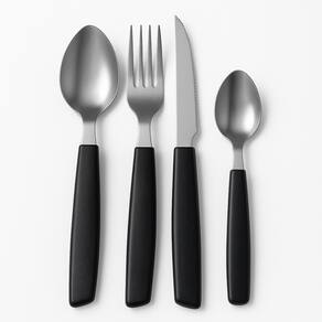 Faqueiro 24 Peças Aço Inox Com Divisor de Talheres - Preto