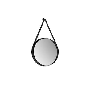 Espelho Decorativo Redondo 60 Cm Com Alça Verona Preto