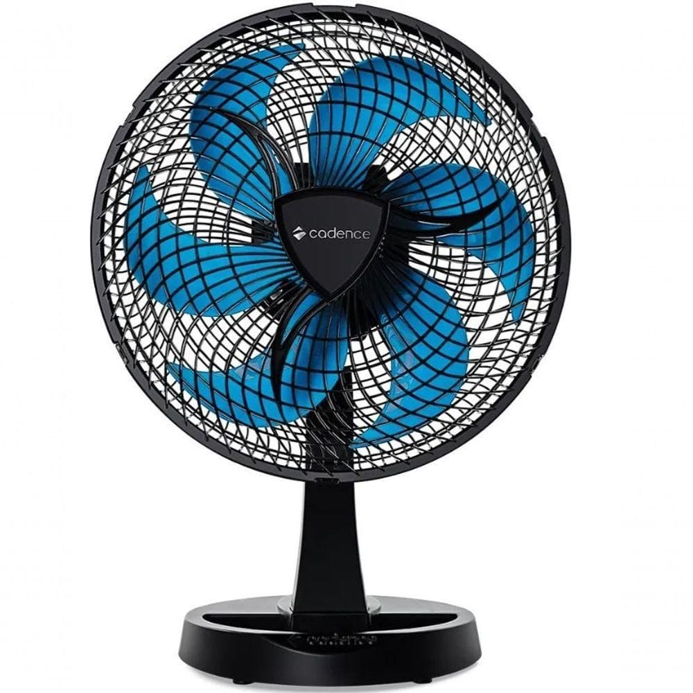 Ventilador De Mesa 30cm Cadence 50w 3 Velocidades Preto Azul 220V