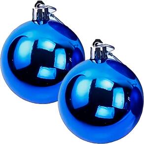 Kit 24 Bolas Azul Lisa Decoração Natalino Árvore Natal 60mm