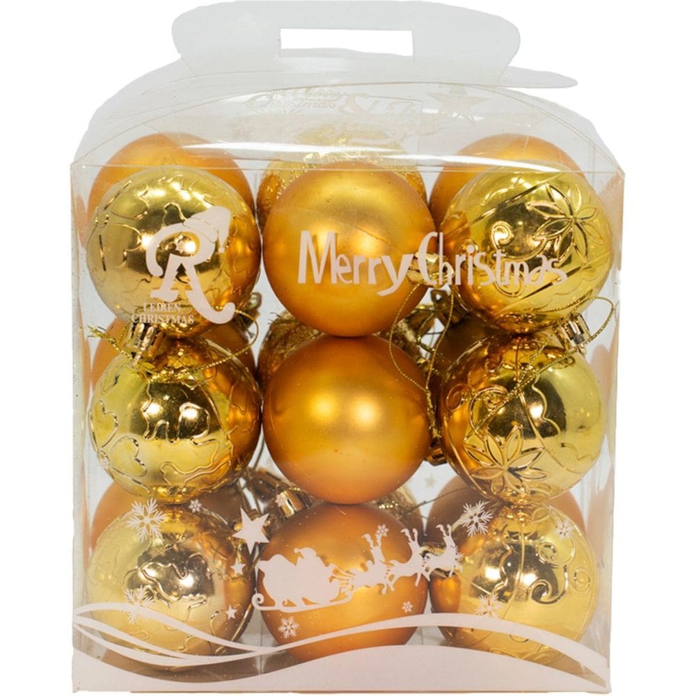 Kit 18 Bolas Árvore De Natal Decoração Maleta Natalina 55mm