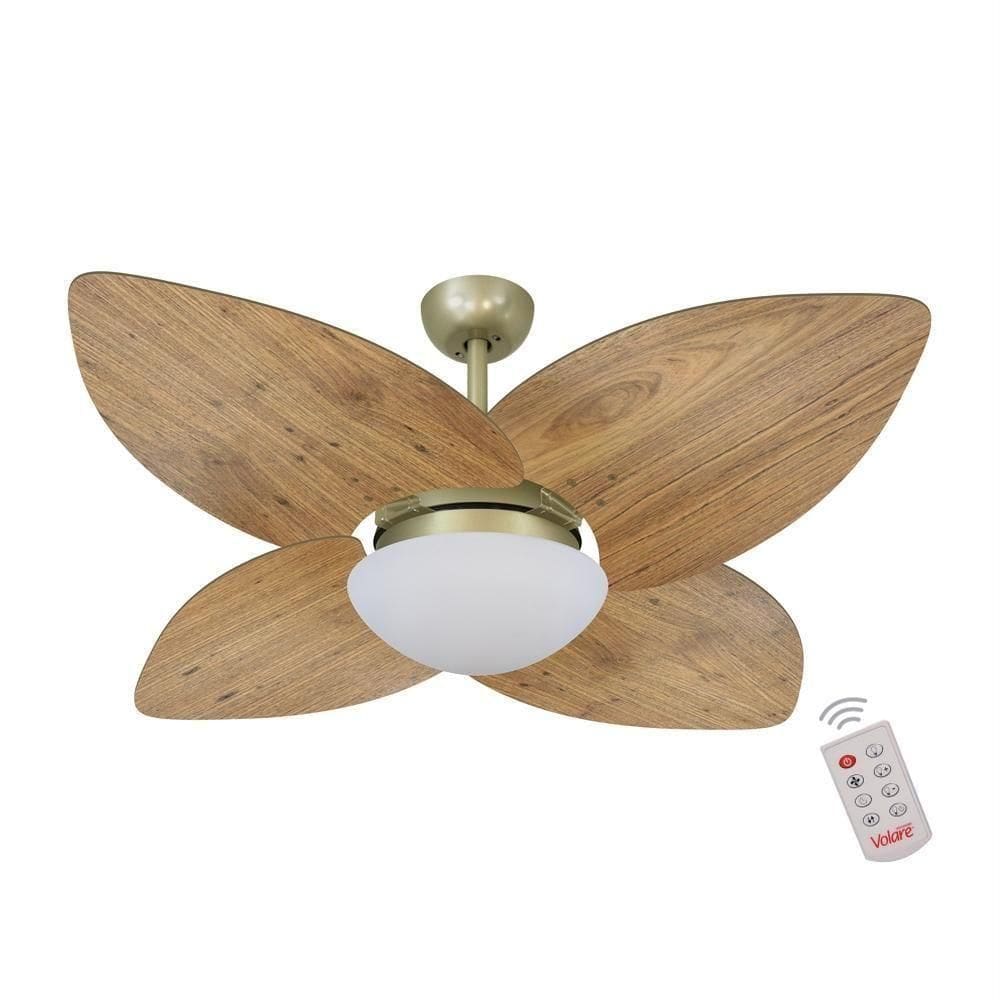 Ventilador De Teto Dormamu Gold 4 Pás Rádica Freijó 127v Com Controle