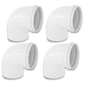 Kit 4 Cotovelos Joelho Esgoto Pvc 90 Graus Branco 150Mm
