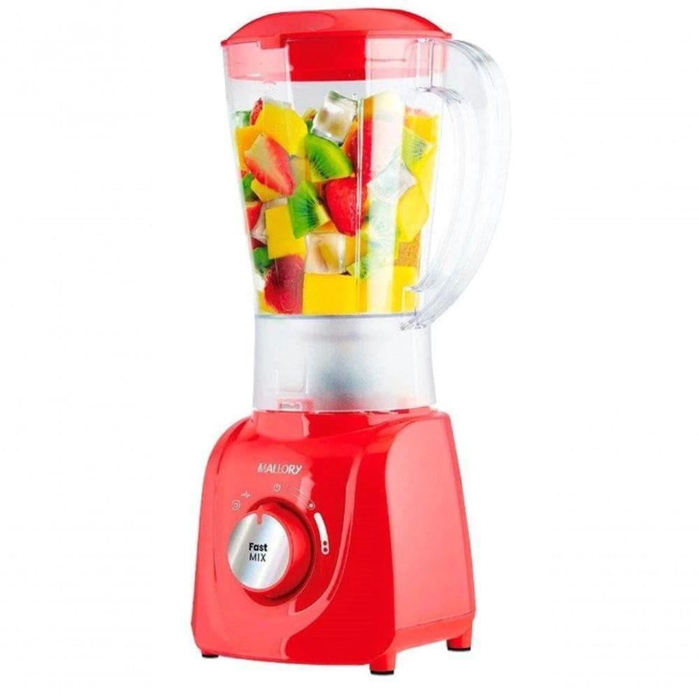 Liquidificador 520w Mallory 2 Velocidades Laminas Em Inox Vermelho 220V