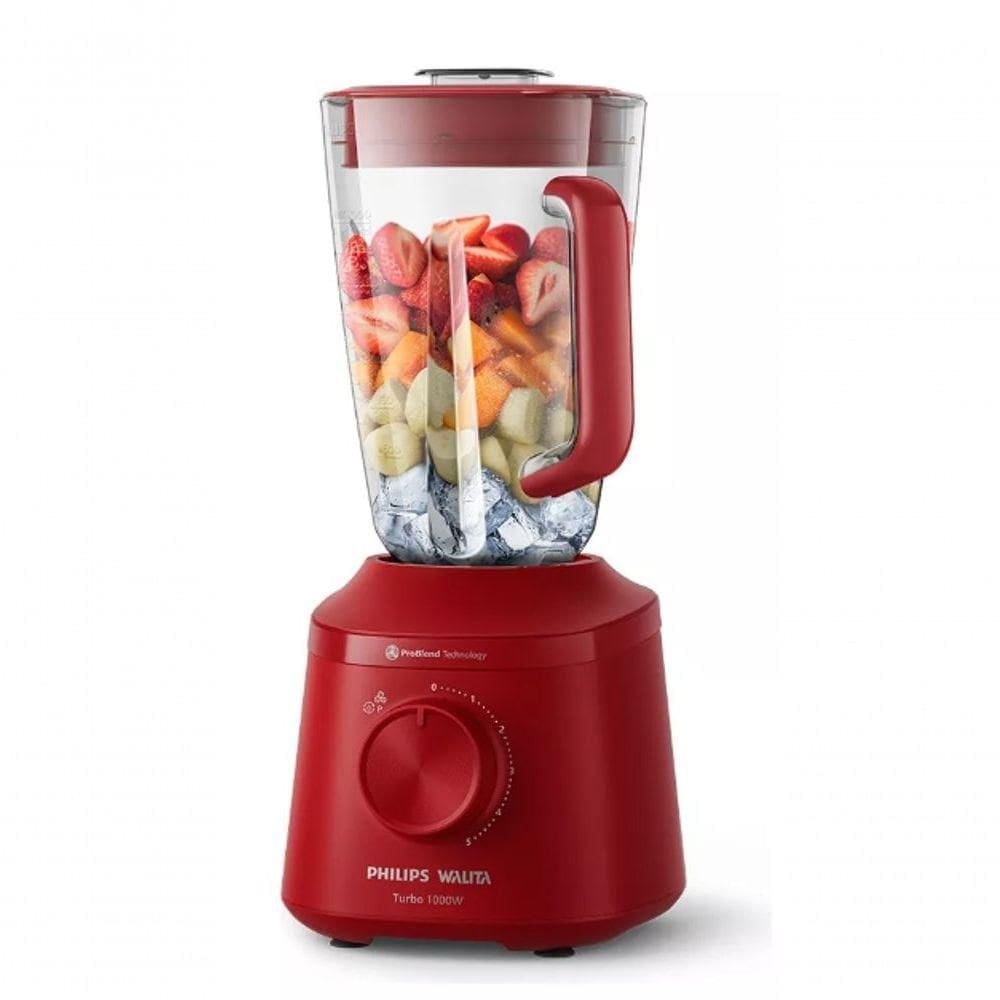 Liquidificador Walita 1000w 4 Laminas 5 Velocidades Jarra 3l Vermelho 110V