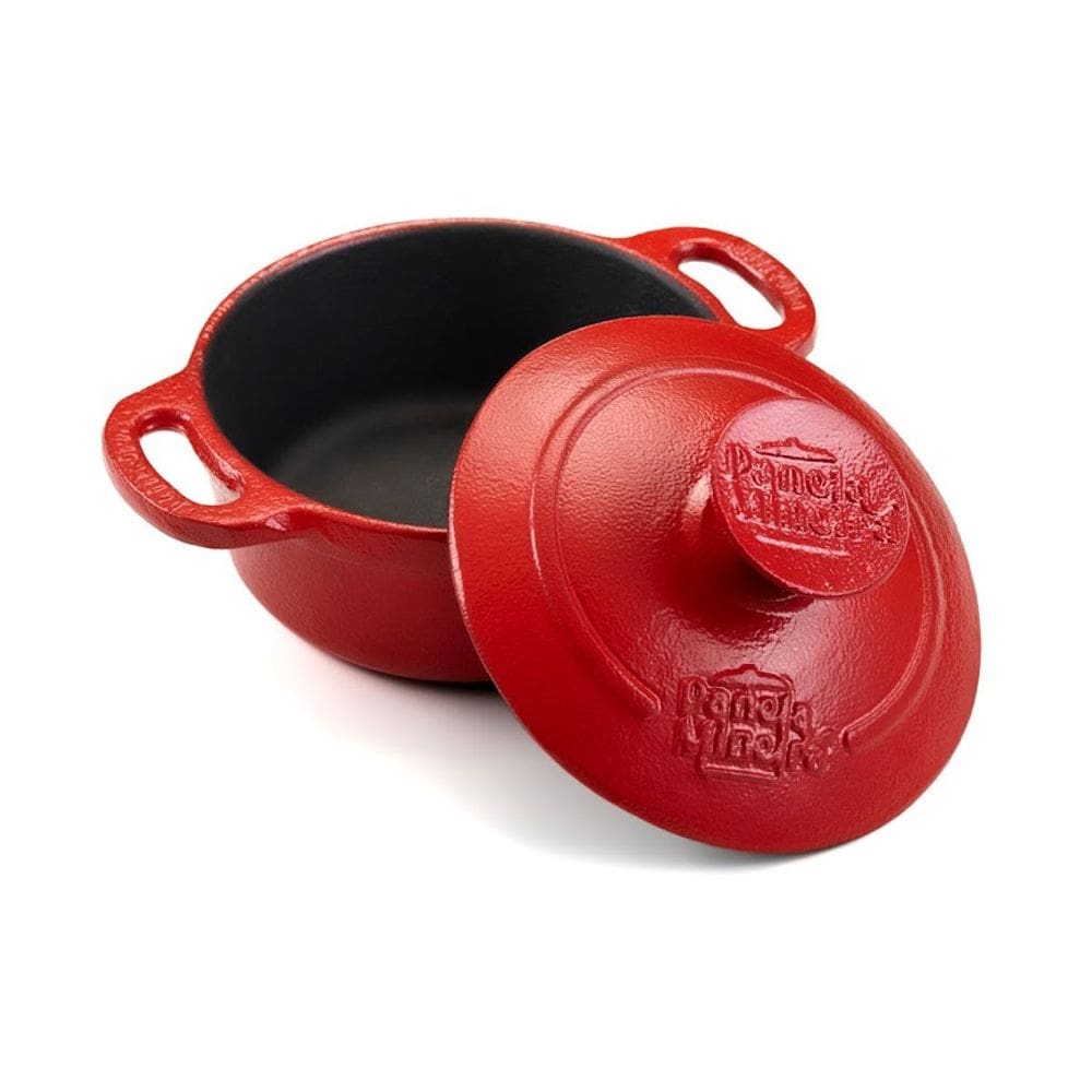 Caçarola Mineirinha Tampa Ferro Vermelha Panela Mineira 10cm
