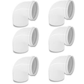 Kit 6 Cotovelos Joelho Esgoto Pvc 90 Graus Branco 100Mm
