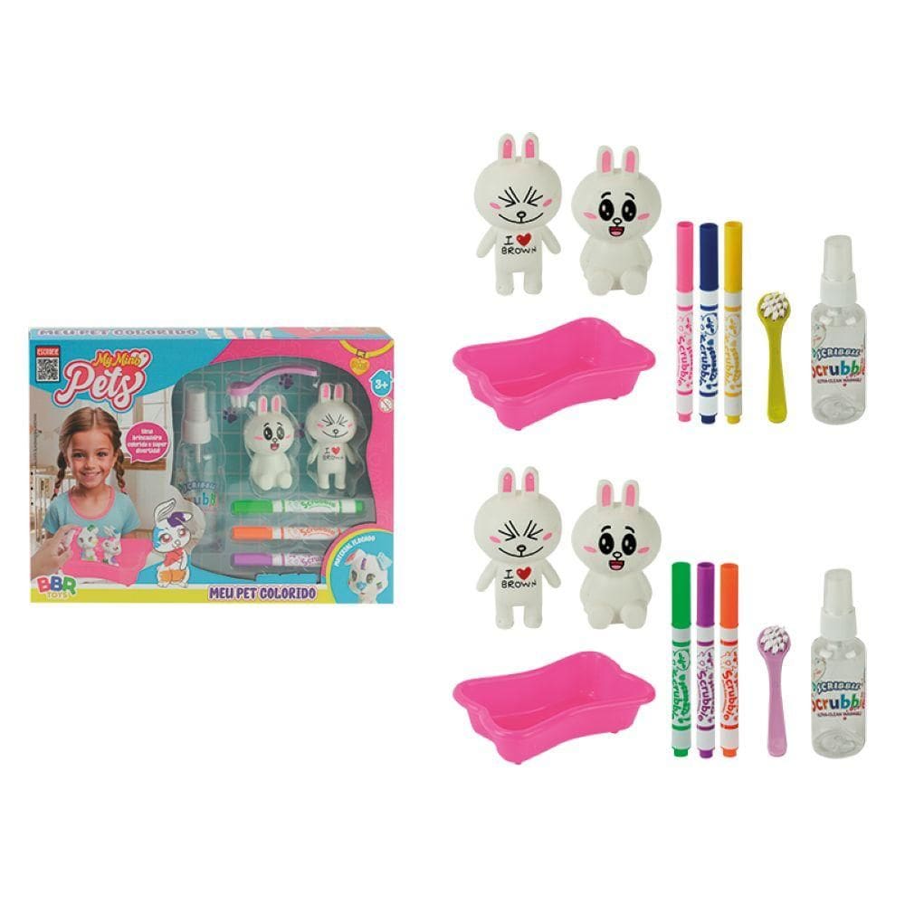 Brinquedo Meu Pet Colorido Rabiscar e Esfregar R3472 - Bbr