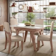 Conjunto Sala de Jantar Dubai 1,10 com 4 Cadeiras Amendoa 74B