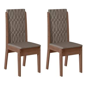Conjunto com 02 Cadeiras de Jantar Libia Amendoa 01A