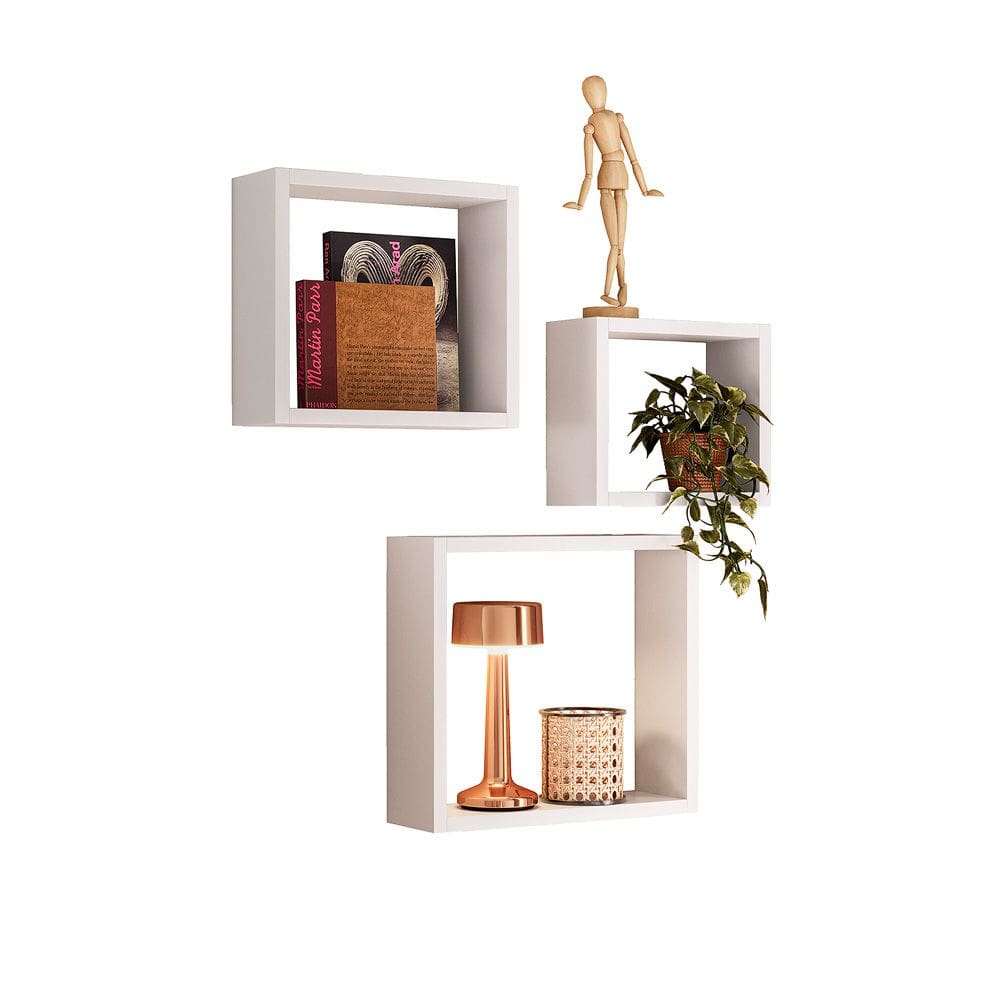 Nicho Decorativo Kit 3 Unidades Branco