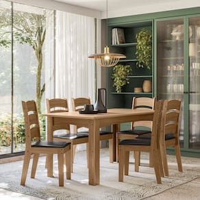Conjunto Sala de Jantar Mali 1,56 com 6 Cadeiras Cedro 11C