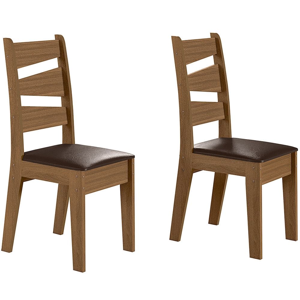 Conjunto com 02 Cadeiras de Jantar Italia Cedro Gold 61C