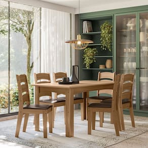 Conjunto Sala de Jantar Mali 1,56 com 6 Cadeiras Cedro 61C