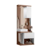 Conjunto Armario para Banheiro Paris Amendoa