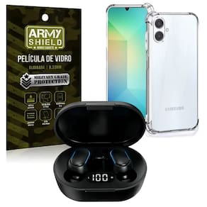 Capa Para Galaxy A06 + Fone Bluetooth + Película de Vidro 3D - Armyshield