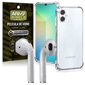 Capa Para Galaxy A06 + Fone Bluetooth + Película de Vidro 3D - Armyshield