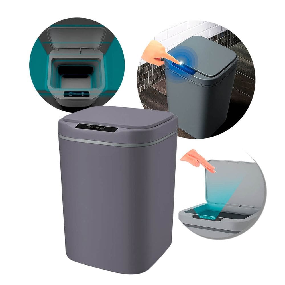 Lixeira Automática com Sensor Inteligente 16 Litros Cinza