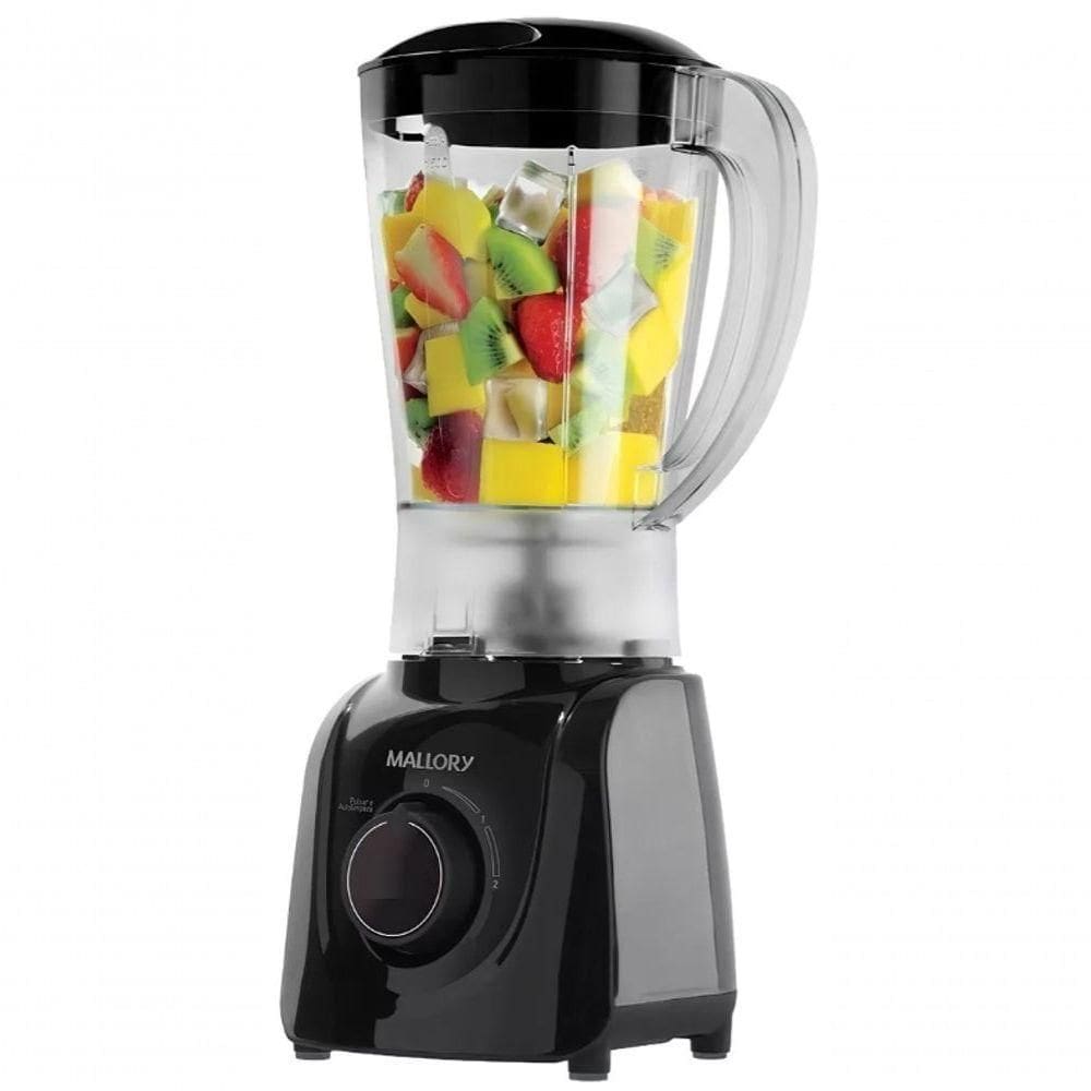 Liquidificador 520w Mallory 2 Velocidades Laminas Em Inox Preto 220V