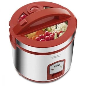 Panela De Arroz Philco Inox 400w Ellegance Inox Faz 5 Xicaras Vermelho 220V