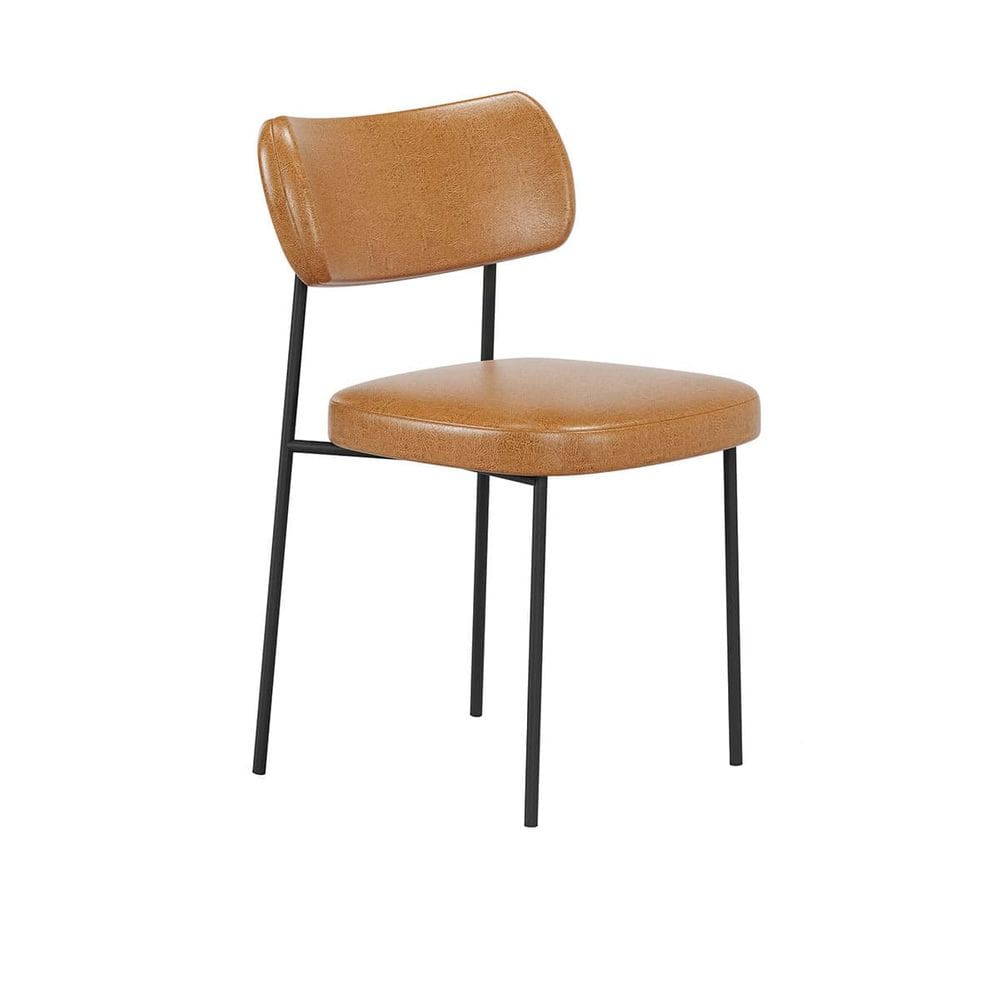 Cadeira Estofada Camila Para Sala Jantar Gourmet em Aço-Couríssimo-Whisky-EdeCasaMoveis