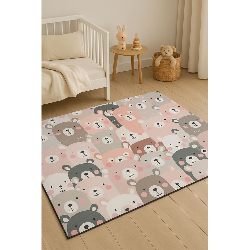 Tapete Infantil Emborrachado Antiderrapante 100x140cm - Ursinhos